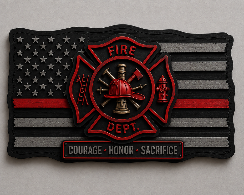 Thin Red Line Wall Plaque