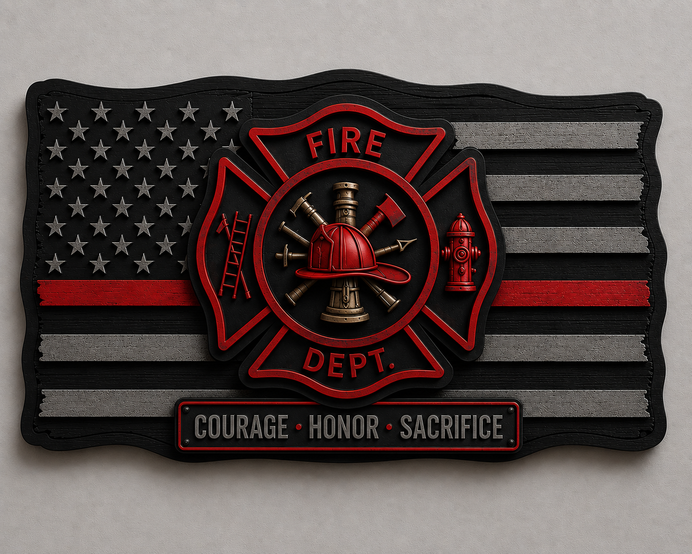 Thin Red Line Wall Plaque